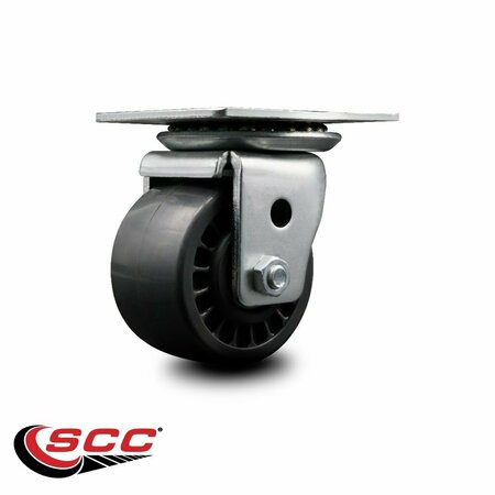 Service Caster Low Profile Solid Polyurethane 3'' Wheel Top Plate Swivel Caster SCC-04S311316-SPUR